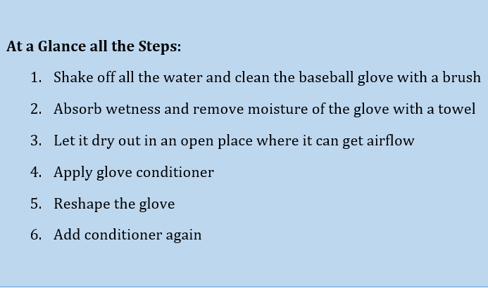 How to dry out a wet baseball glove (6steps)