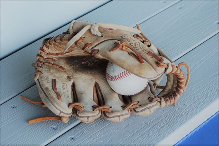Wet baseball glove
