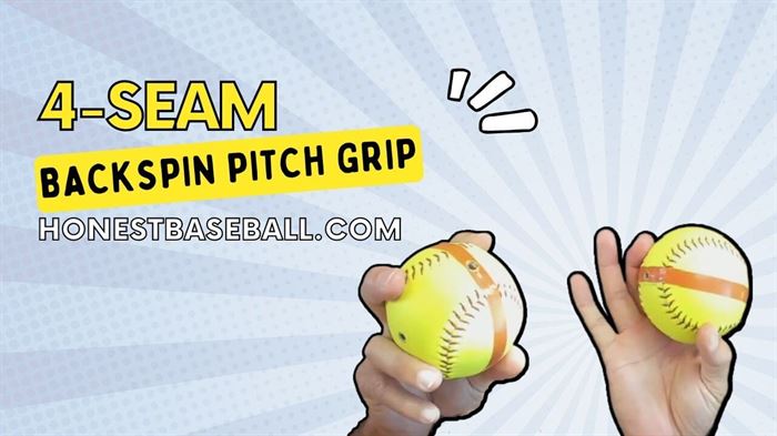 4-seam slow pitch softball backspin pitching grip method