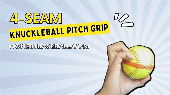 4-seam slow pitch softball knuckleball pitching grip method