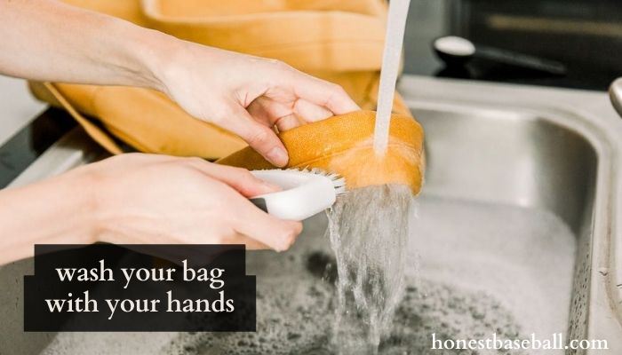 wash your bag with your hands