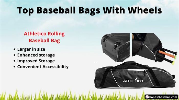 Athletico Rolling Baseball Bag details