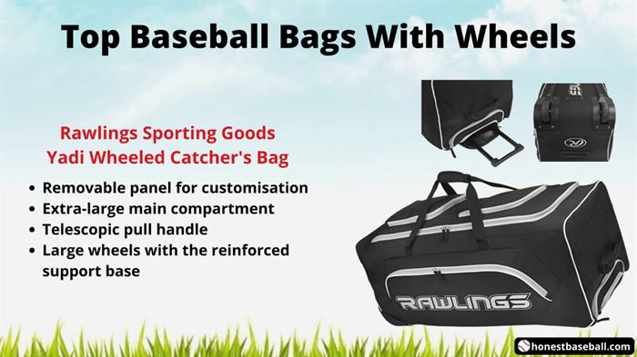 Rawlings Sporting Goods Yadi Wheeled Catcher's Bag details