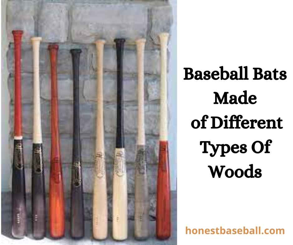 Baseball bats made of different types of wood 