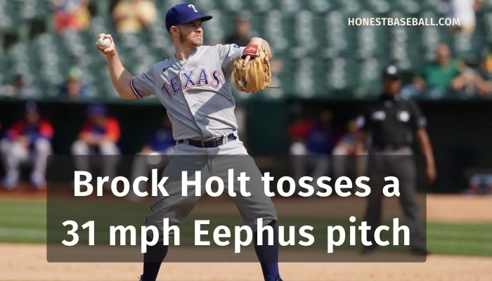 Brock Holt tosses a 31 mph Eephus pitch
