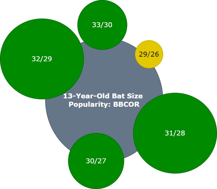 13-Year-Old Bat Size popularity-BBCOR