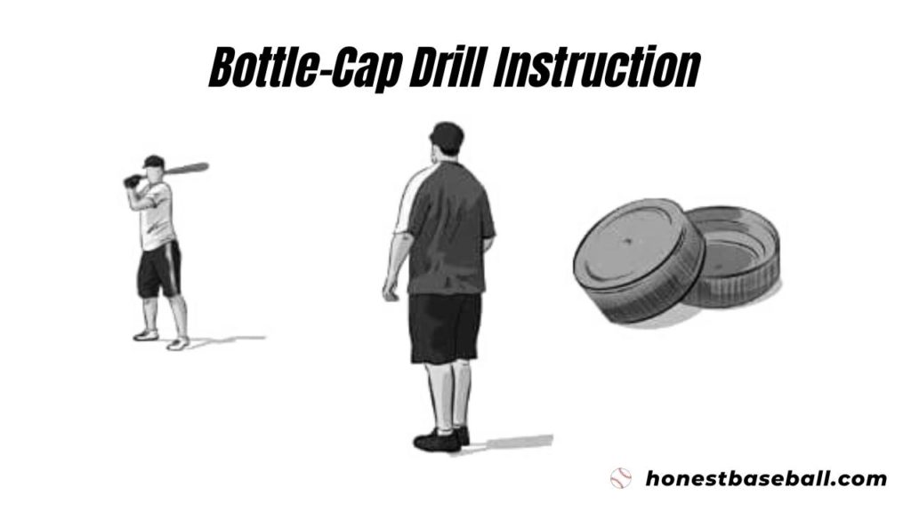 Baseball Drill for 7 year olds showing Instruction for bottle-cap hitting drill