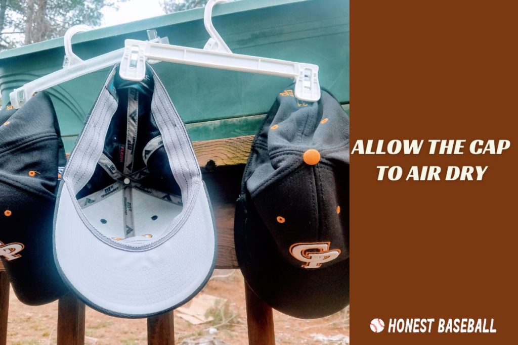 Drying in the air- the last step to wash your baseball cap