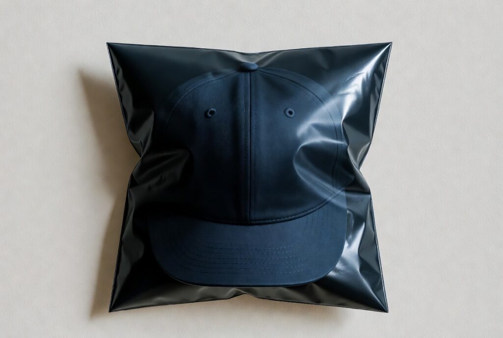non-breathable plastic bag for storing baseball hat