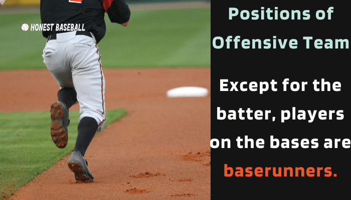  Except for the batter, players on the bases are baserunners