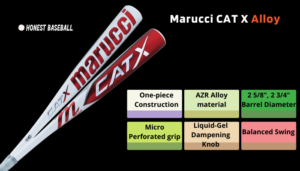 Batte De Baseball Marucci Cat X Alloy BBCOR 33/30 Adulte - Métal - Blanc/Rouge - Neuf