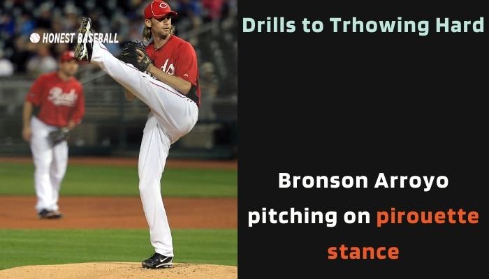 Bronson Arroyo pitching on pirouette stance