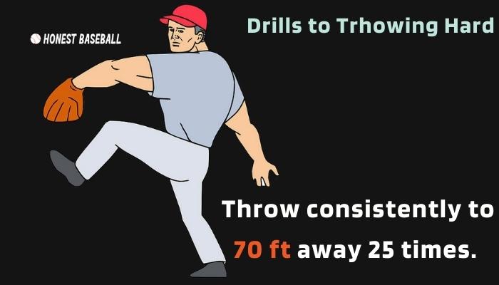 Throw consistently to 70 ft away 25 times