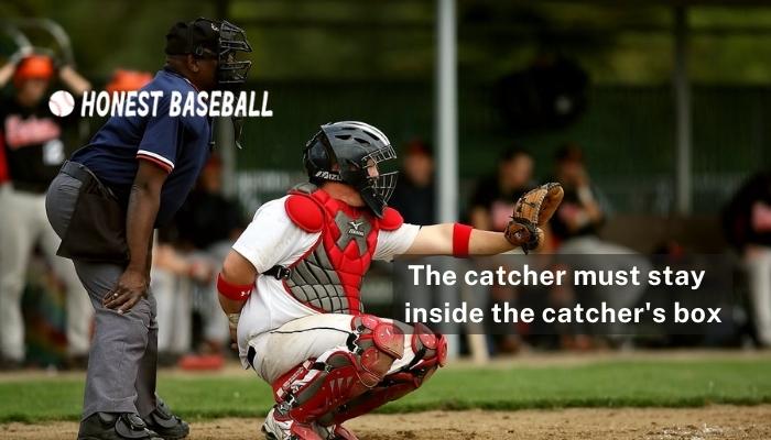 The catcher must stay  inside the catcher's box