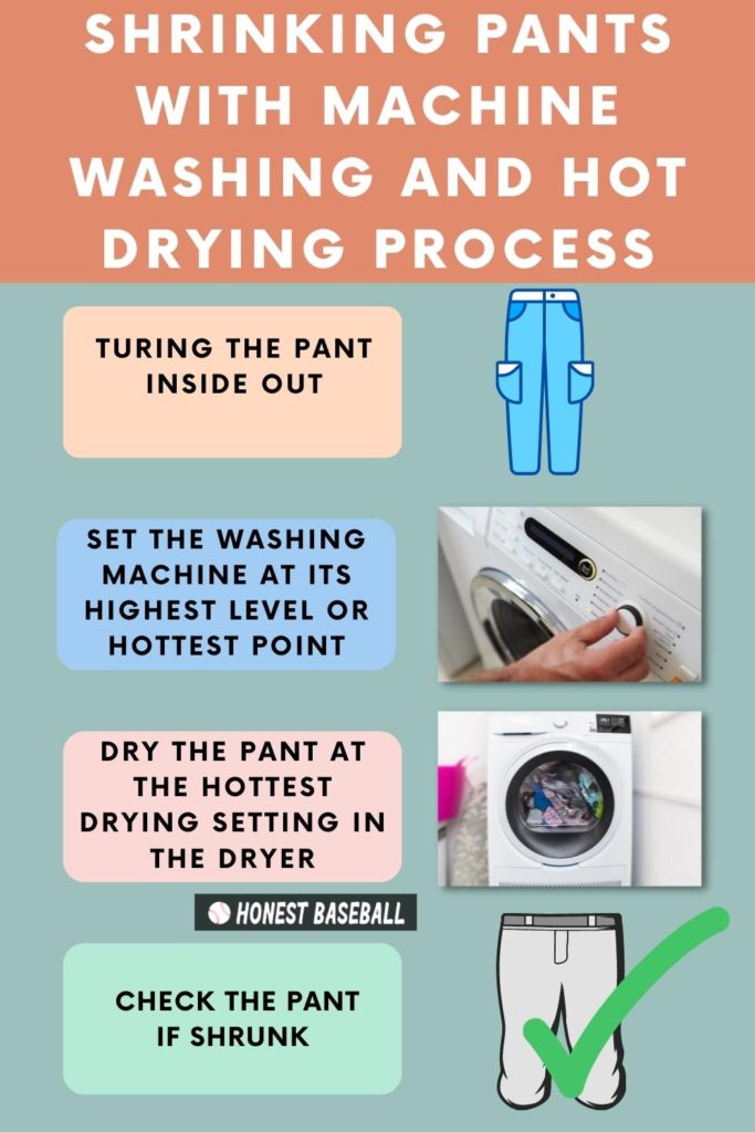 Shrinking Pants with Machine Washing and Hot Drying Process