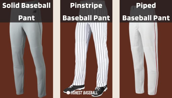 solid-pinstripe and piped baseball pant designs