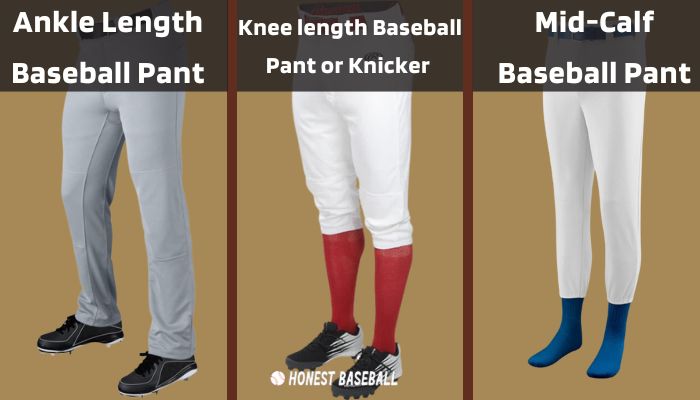 Different lengths of baseball pants