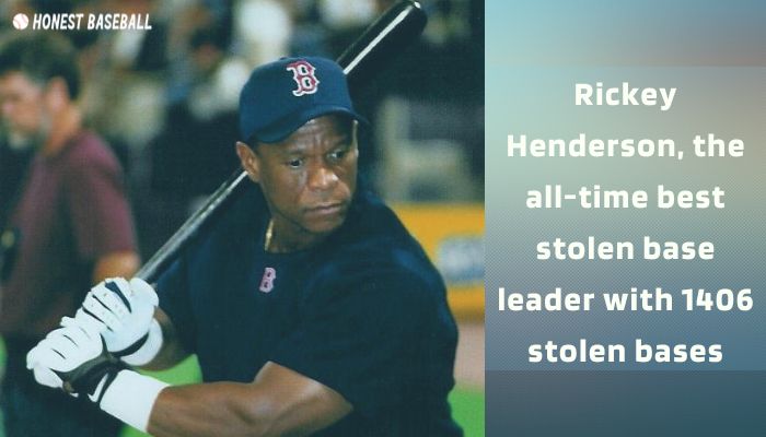 Rickey Henderson, the all-time best stolen base leader with 1406 stolen bases in Best Black Baseball Players