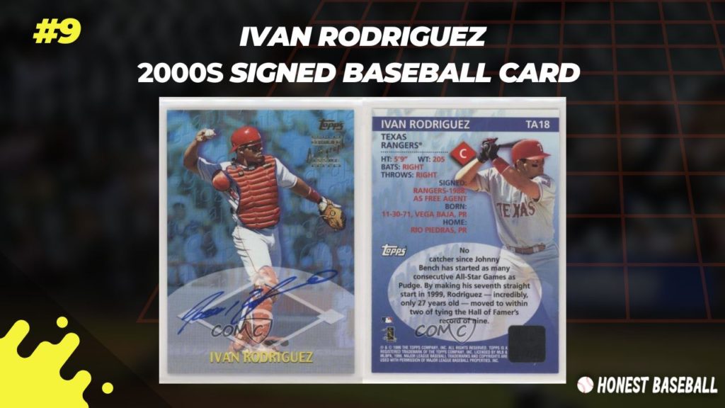 Most Valuable Baseball Cards from 2000 - Topps Auto Ivan Rodriguez