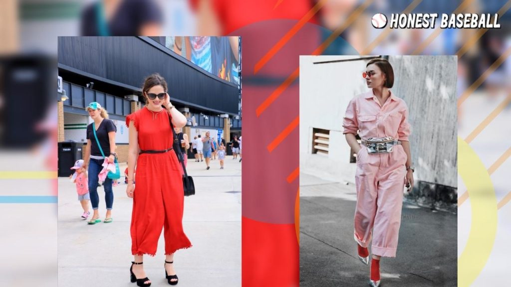 Get a sporty baseball mom outlook with solid color jumpsuits.