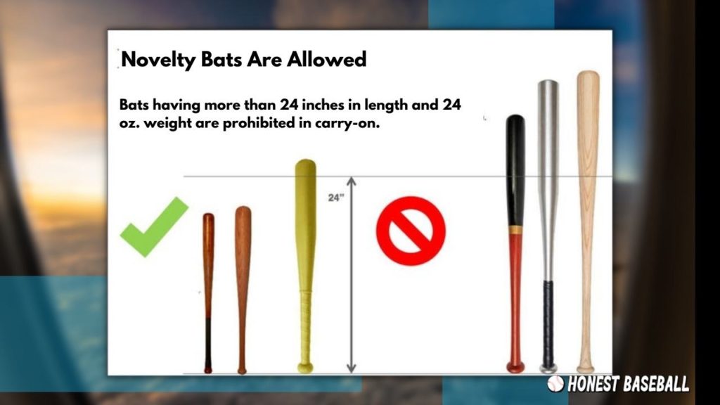 There are size and weight restrictions for baseball bats on airplanes (though not explicitly mentioned about bats). 