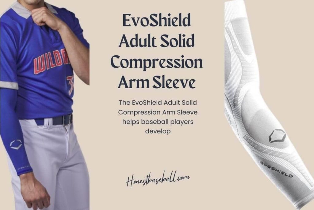The EvoShield Adult Solid Compression Arm Sleeve helps baseball players develop - Best Baseball Accessories