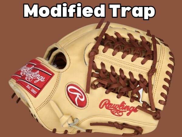Modified trap baseball glove web type