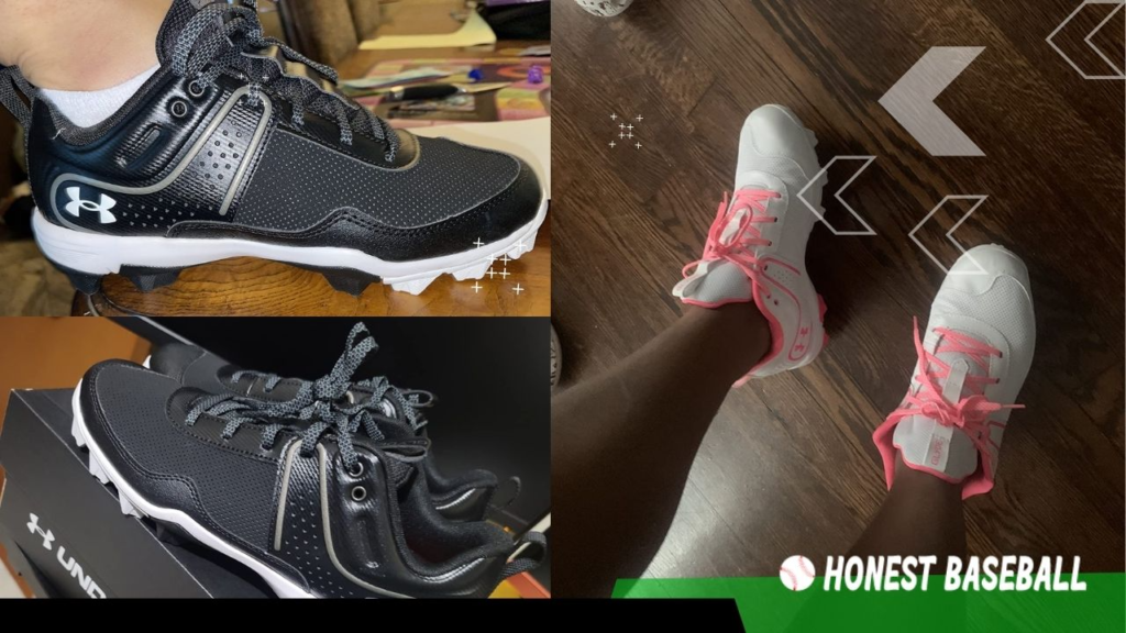 A glimpse of the best slowpitch shoes of Under Armour Glyde RM, shown only black and pink