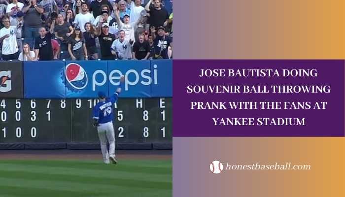 Jose Bautista Doing Souvenir Ball Throwing Prank with the Fans at Yankee Stadium