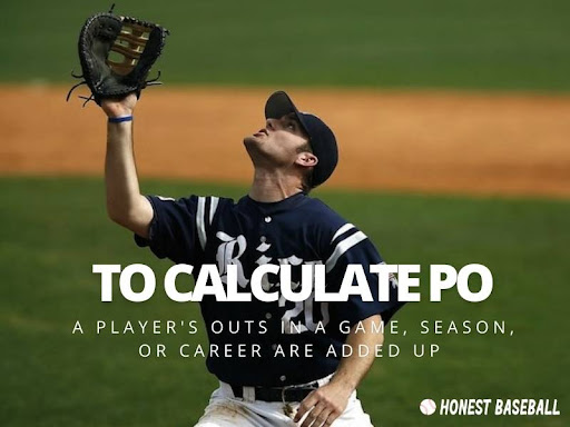 To calculate PO, A player's outs in a game, season, or career are added up