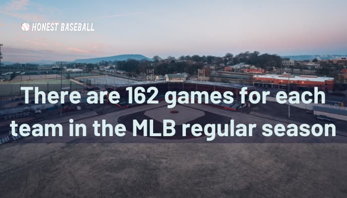 There are 162 games for each team in the MLB regular season