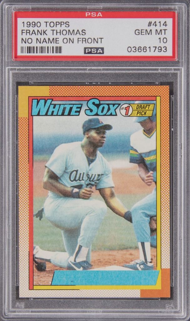 1990 Frank Thomas Rookie Card With No Name on Front #414