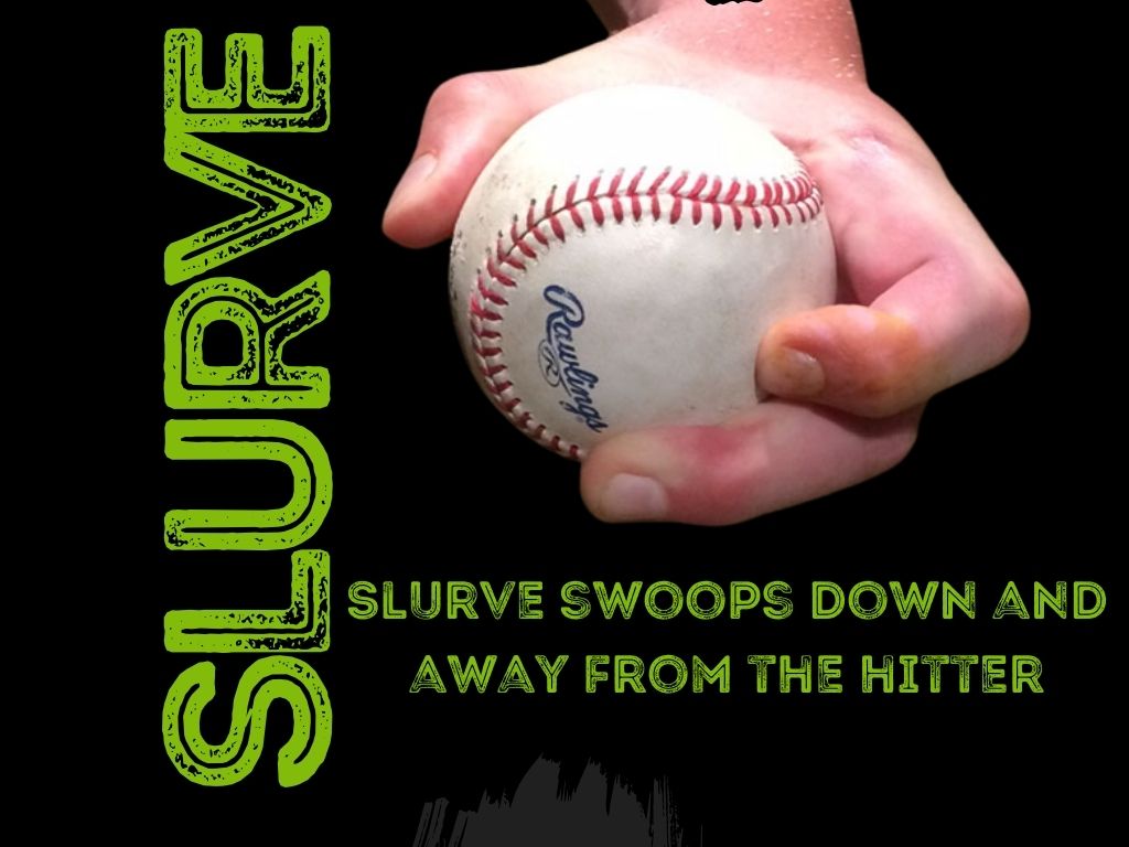 Slurve swoops down and away from the hitter