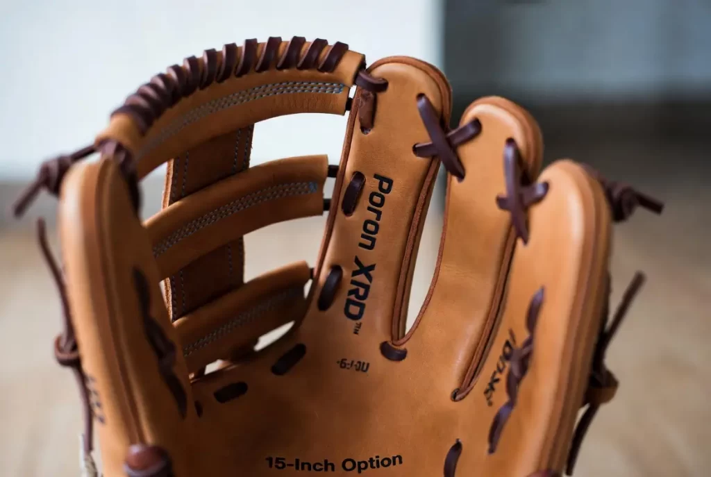 A softball glove featuring Poron XRD™ and the 15-Inch Option