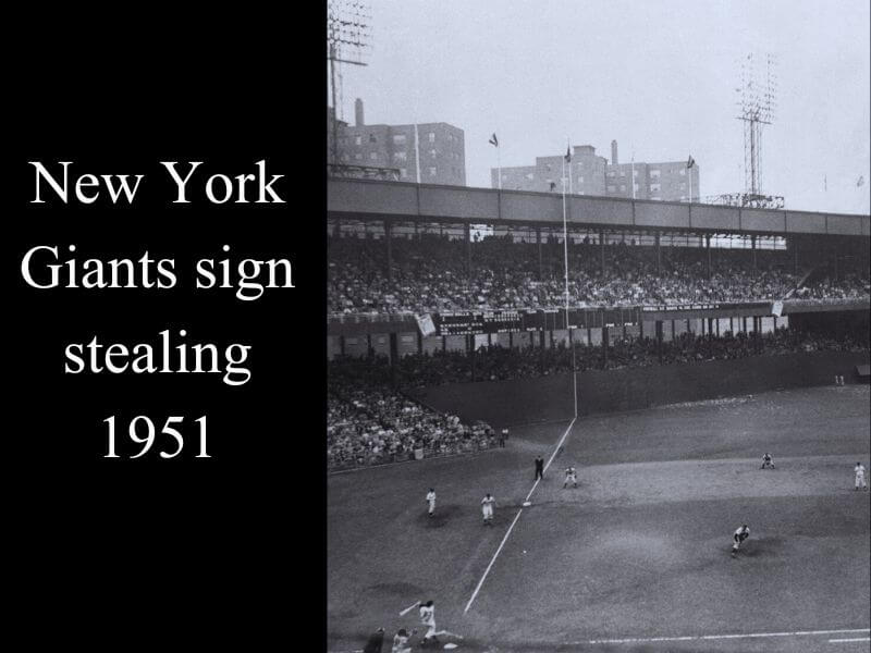 New York Giants sign stealing 1951