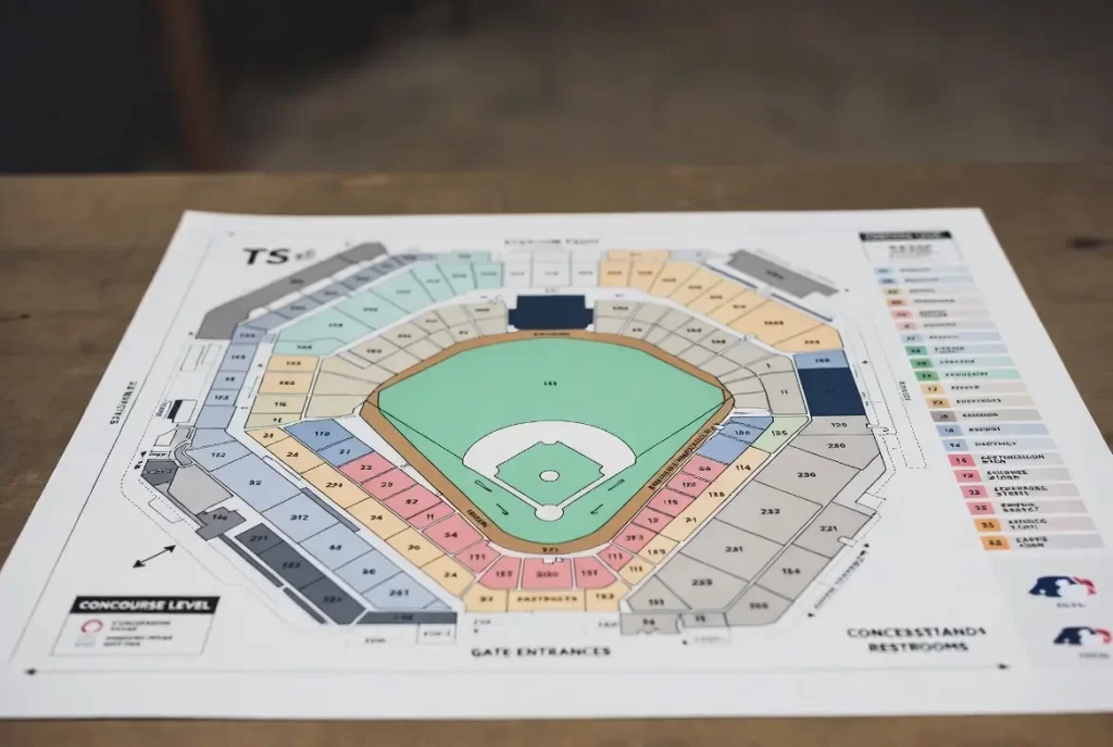 Personalized Baseball Stadium Ballpark Map as a gift