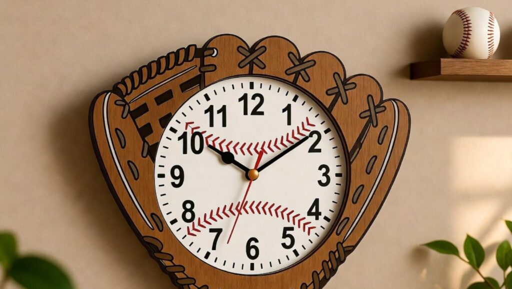 Baseball wall clock