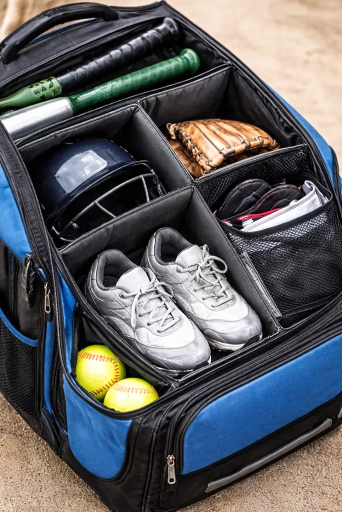 softball bag with internal compartment