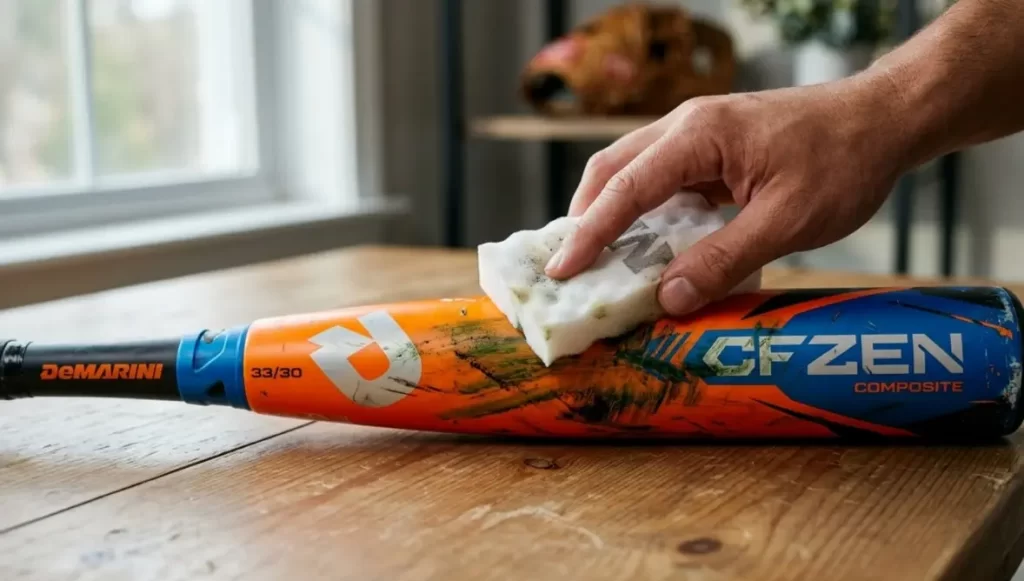 a white melamine cleaning sponge (Magic Eraser) to carefully gently scrub